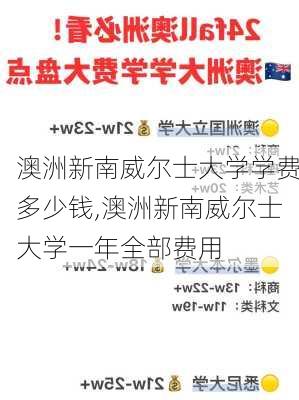 澳洲新南威尔士大学学费多少钱,澳洲新南威尔士大学一年全部费用