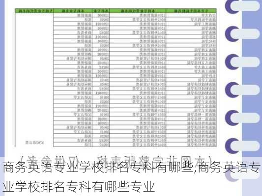 商务英语专业学校排名专科有哪些,商务英语专业学校排名专科有哪些专业