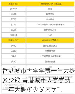 香港城市大学学费一年大概多少钱,香港城市大学学费一年大概多少钱人民币