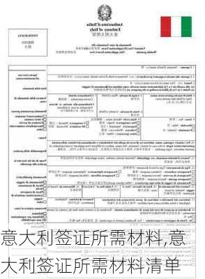 意大利签证所需材料,意大利签证所需材料清单