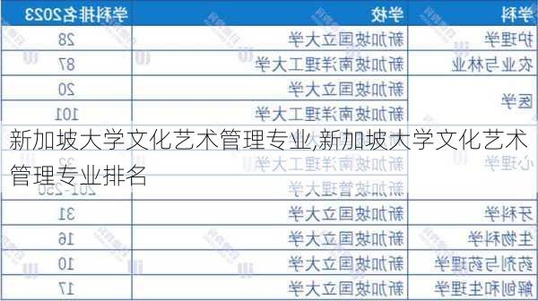 新加坡大学文化艺术管理专业,新加坡大学文化艺术管理专业排名