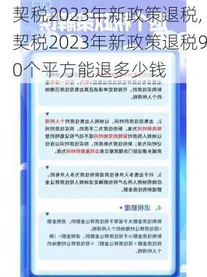 契税2023年新政策退税,契税2023年新政策退税90个平方能退多少钱