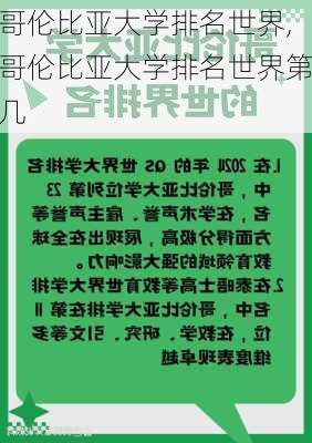 哥伦比亚大学排名世界,哥伦比亚大学排名世界第几