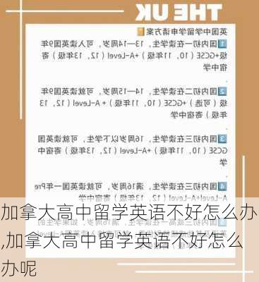 加拿大高中留学英语不好怎么办,加拿大高中留学英语不好怎么办呢