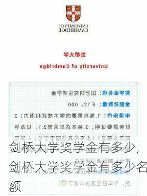 剑桥大学奖学金有多少,剑桥大学奖学金有多少名额