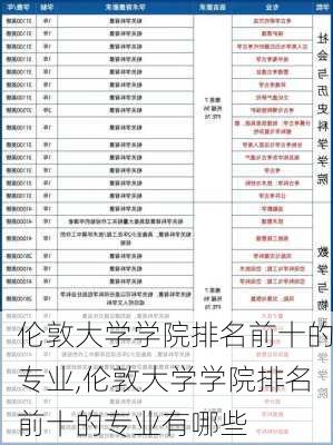 伦敦大学学院排名前十的专业,伦敦大学学院排名前十的专业有哪些