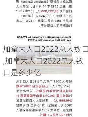 加拿大人口2022总人数口,加拿大人口2022总人数口是多少亿