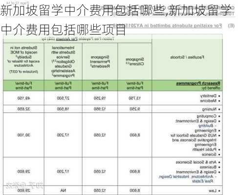 新加坡留学中介费用包括哪些,新加坡留学中介费用包括哪些项目