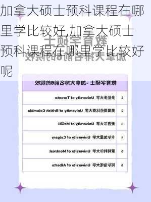 加拿大硕士预科课程在哪里学比较好,加拿大硕士预科课程在哪里学比较好呢