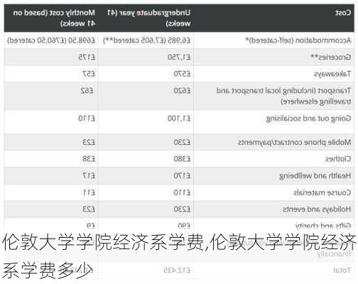 伦敦大学学院经济系学费,伦敦大学学院经济系学费多少