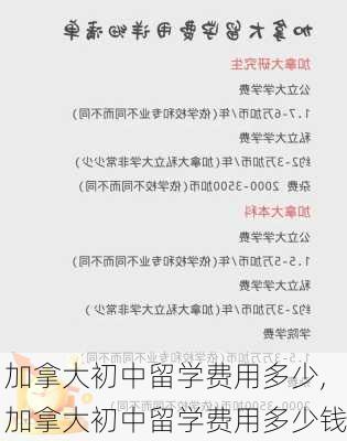 加拿大初中留学费用多少,加拿大初中留学费用多少钱