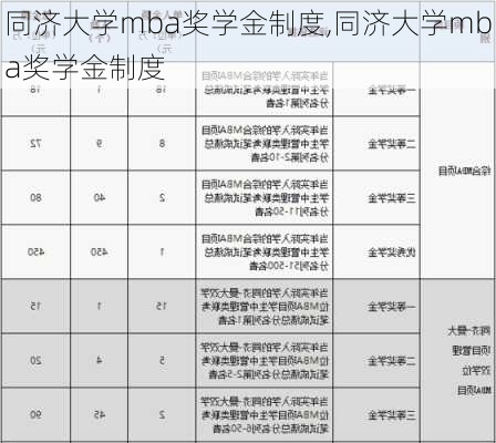 同济大学mba奖学金制度,同济大学mba奖学金制度