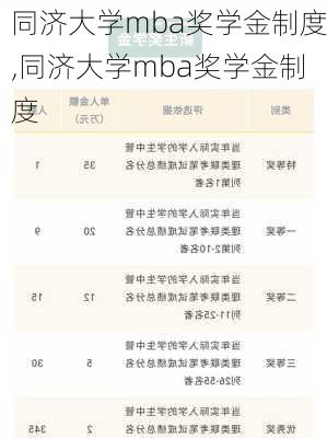 同济大学mba奖学金制度,同济大学mba奖学金制度