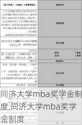 同济大学mba奖学金制度,同济大学mba奖学金制度