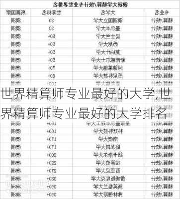 世界精算师专业最好的大学,世界精算师专业最好的大学排名