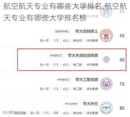 航空航天专业有哪些大学排名,航空航天专业有哪些大学排名榜