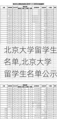 北京大学留学生名单,北京大学留学生名单公示