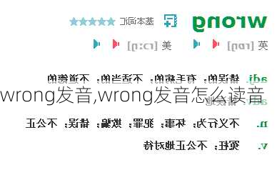 wrong发音,wrong发音怎么读音