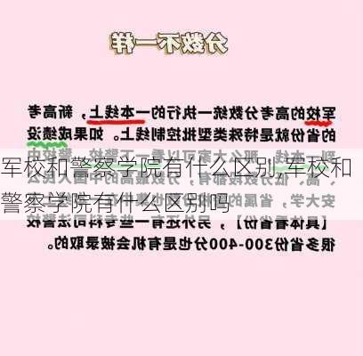 军校和警察学院有什么区别,军校和警察学院有什么区别吗