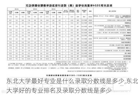 东北大学最好专业是什么录取分数线是多少,东北大学好的专业排名及录取分数线是多少