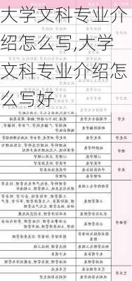 大学文科专业介绍怎么写,大学文科专业介绍怎么写好