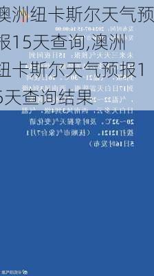 澳洲纽卡斯尔天气预报15天查询,澳洲纽卡斯尔天气预报15天查询结果