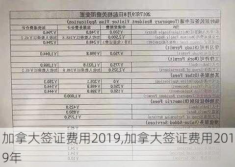 加拿大签证费用2019,加拿大签证费用2019年