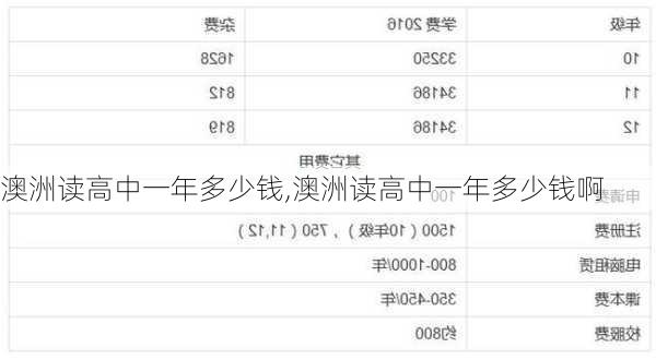 澳洲读高中一年多少钱,澳洲读高中一年多少钱啊