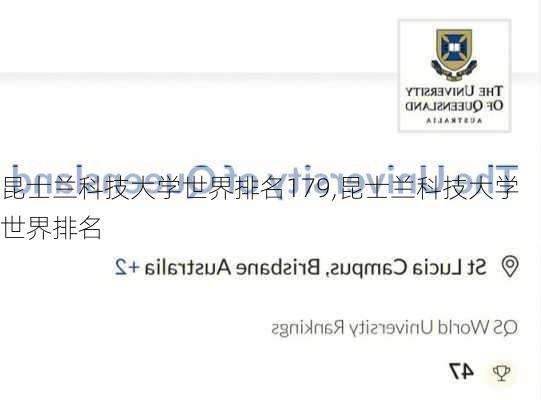 昆士兰科技大学世界排名179,昆士兰科技大学世界排名