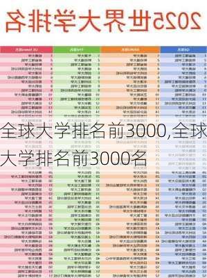 全球大学排名前3000,全球大学排名前3000名