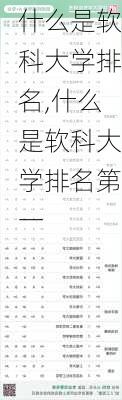 什么是软科大学排名,什么是软科大学排名第一