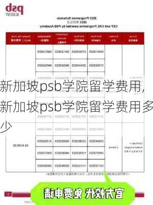 新加坡psb学院留学费用,新加坡psb学院留学费用多少