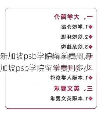 新加坡psb学院留学费用,新加坡psb学院留学费用多少