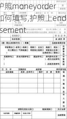 护照moneyorder如何填写,护照上endorsement