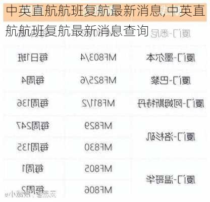 中英直航航班复航最新消息,中英直航航班复航最新消息查询