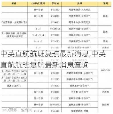 中英直航航班复航最新消息,中英直航航班复航最新消息查询