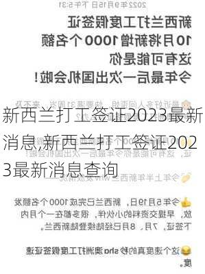 新西兰打工签证2023最新消息,新西兰打工签证2023最新消息查询