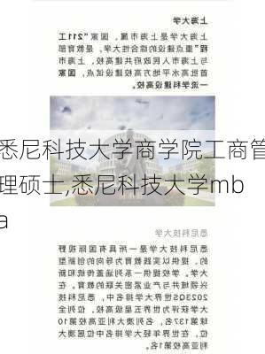 悉尼科技大学商学院工商管理硕士,悉尼科技大学mba