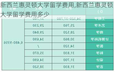 新西兰惠灵顿大学留学费用,新西兰惠灵顿大学留学费用多少