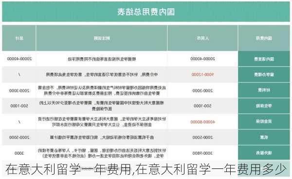 在意大利留学一年费用,在意大利留学一年费用多少