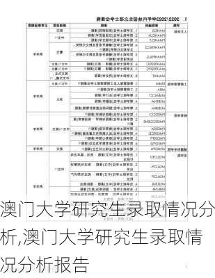 澳门大学研究生录取情况分析,澳门大学研究生录取情况分析报告