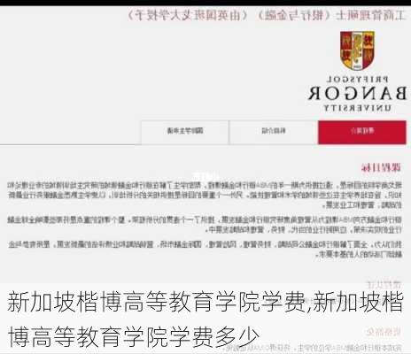 新加坡楷博高等教育学院学费,新加坡楷博高等教育学院学费多少