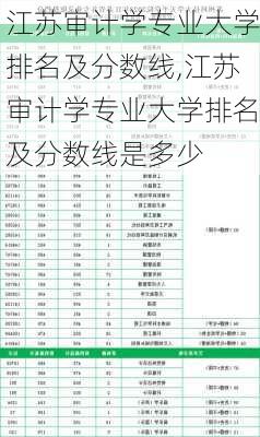 江苏审计学专业大学排名及分数线,江苏审计学专业大学排名及分数线是多少