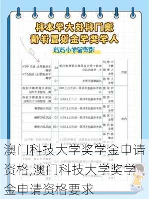 澳门科技大学奖学金申请资格,澳门科技大学奖学金申请资格要求