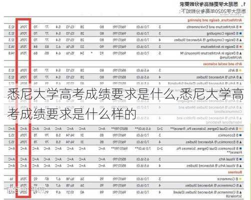 悉尼大学高考成绩要求是什么,悉尼大学高考成绩要求是什么样的