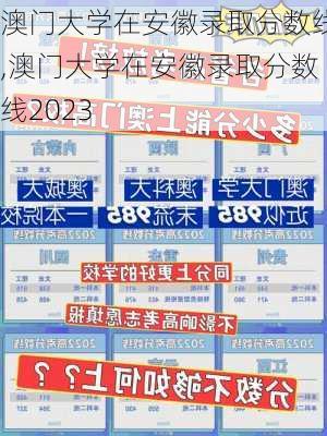 澳门大学在安徽录取分数线,澳门大学在安徽录取分数线2023