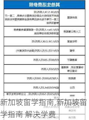 新加坡留学指南,新加坡留学指南 解决学费