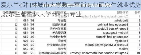 爱尔兰都柏林城市大学数字营销专业研究生就业优势,爱尔兰都柏林大学商科新专业