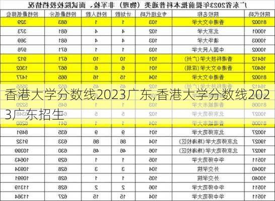 香港大学分数线2023广东,香港大学分数线2023广东招生