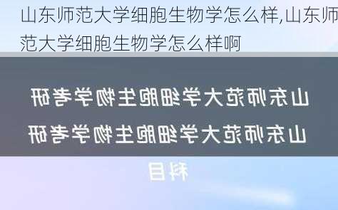 山东师范大学细胞生物学怎么样,山东师范大学细胞生物学怎么样啊